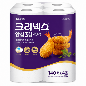 크리넥스 안심 3겹 키친타올, 140매,