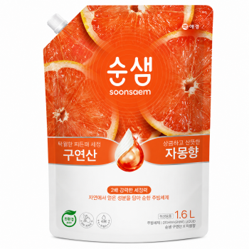 순샘 구연산 자몽향 주방세제 리필, 1.6L,